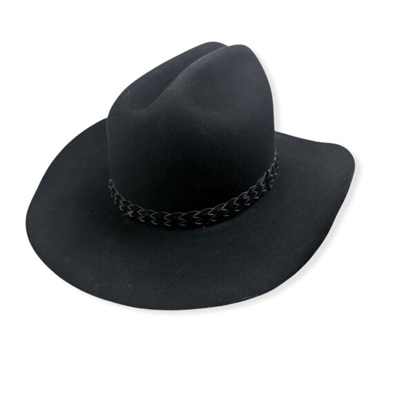 Vintage Smithbilt Cowboy Western Hat 6 7/8 Black Wool Felt 3X Calgary Canada - Picture 1 of 11
